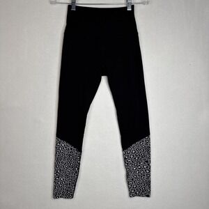 Beyond Yoga Black Cheetah Print Leggings Women's M Athleisure Yoga Gym